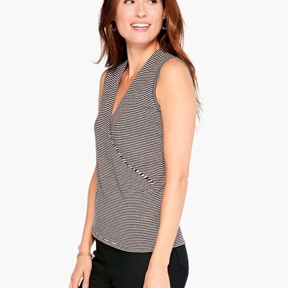 Nic + Zoe Vital Striped Wrap Tank Brown and Cream Size Med - Picture 2 of 9